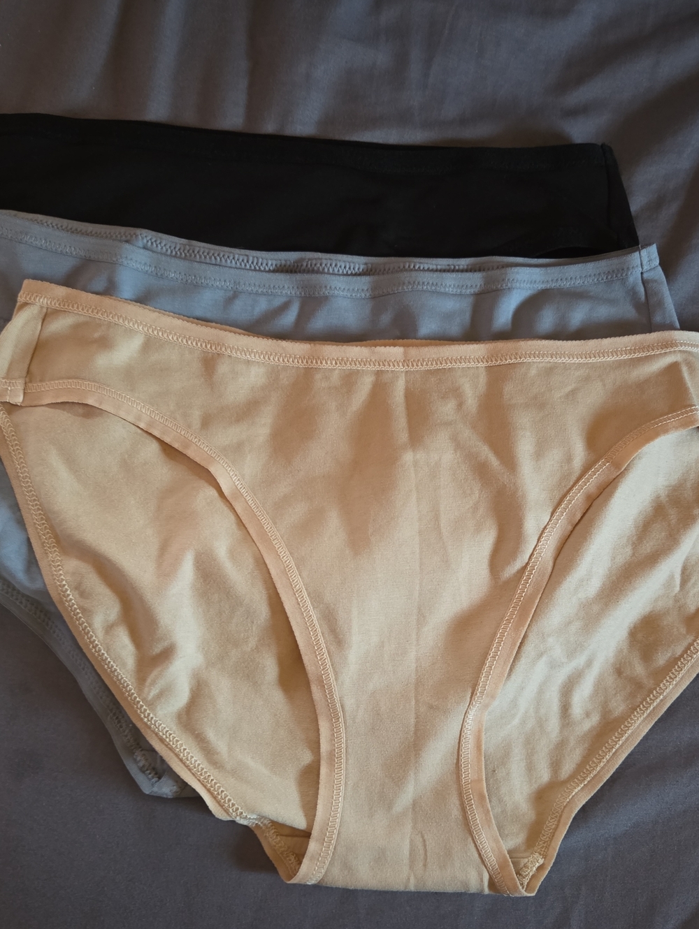 NWOT- Pact Organic- Cotton Bikini Briefs - Black, Blue, Cream